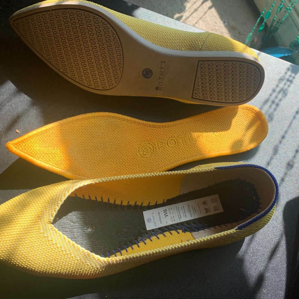 Rothy's Yellow Pointed Flats